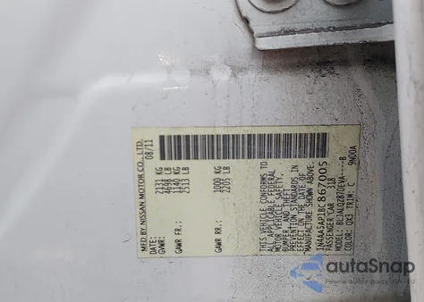 2011 Nissan Maxima 3.5 S from USA, damaged, VIN 1N4AA5AP1BC867005